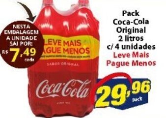 Vencedor Atacadista Pack Coca Cola Original 2L c/4 unidades oferta