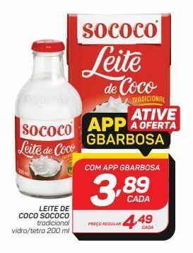 GBarbosa Leite de coco sococo 200ml oferta