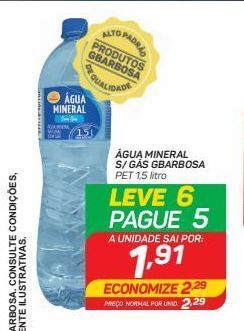 GBarbosa Água mineral s/ gás gbarbosa 1.5 litro oferta