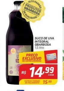GBarbosa Suco de uva integral gbarbosa 1.5lt oferta