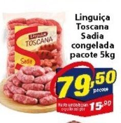 Vencedor Atacadista Linguica Toscana Sadia Congelada pacote 5kg oferta