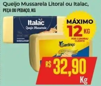Queijo Mussarela Litoral ou Italac 1kg
