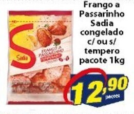 Vencedor Atacadista Frango a passarinho Sadia congelado c/ ou s/ tempero pacote 1kg oferta