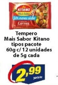 Tempero mais Sabor Kitano tipos pacote 60g c/12 saches de 5g cada