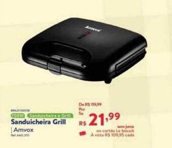 Le Biscuit Sanduicheira Grill Amvox oferta