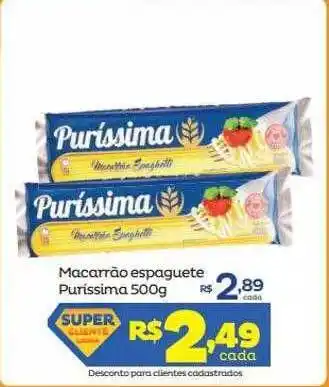 Super Lagoa Macarrão Espaguete Puríssima oferta