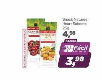 Supermercados São Vicente Snack Natures Heart Sabores oferta