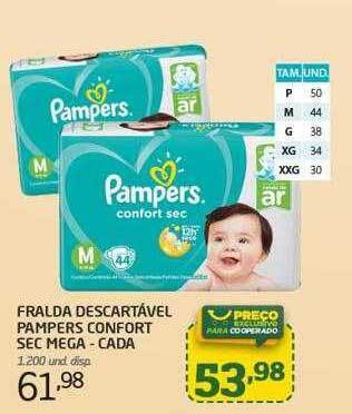 Cooper Fralda Descartável Pampers Confort Sec Mega - Cada oferta