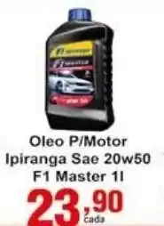 Rossi Supermercado Oleo p/Motor Ipiranga Sae 20w50 F1 Master 1L oferta