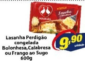Vencedor Atacadista Lasanha Perdigao congelada Bolonhesa, Calabresa ou Frango ao Sugo 600g oferta