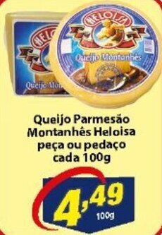 Vencedor Atacadista Queijo parmesao montanhes Heloisa peca ou pedaco 100g oferta