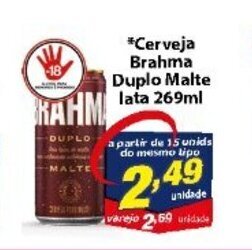 Vencedor Atacadista Cerveja Brahma Duplo Malte lata 269ml oferta