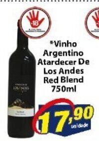 Vencedor Atacadista Vinho Argentino Atardecer de Los Andes Red Blend 750ml oferta
