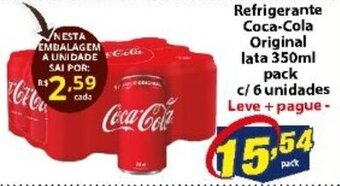 Vencedor Atacadista Refrigerante Coca Cola Original lata 350ml pack c/6 unidades oferta