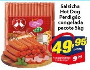 Vencedor Atacadista Salsicha Hot Dog Perdigao Congelada pacote 5kg oferta