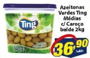 Vencedor Atacadista Azeitonas Verdes Ting Medias c/ Caroco balde 2kg oferta