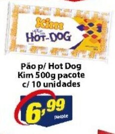Vencedor Atacadista Pao p/ Hot Dog Kim 500g pacote c/ 10 unidades oferta