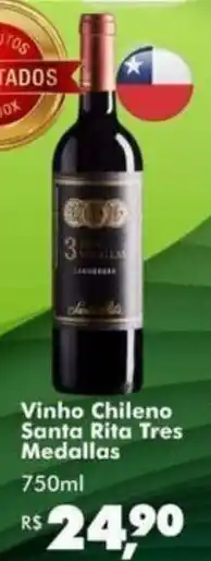 Big Box Vinho Chileno Santa Rita Tres Medallas 750ml oferta