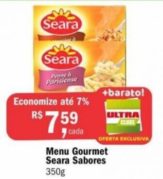 Ultrabox Menu Gourmet Seara Sabores 350g oferta