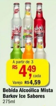 Ultrabox Bebida Alcoolica Mista Barkov Ice Sabores 275ml oferta