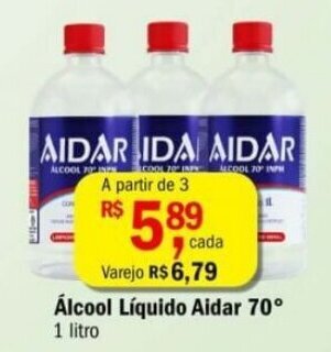 Ultrabox Alcool Liquido Aidar 70 1L oferta