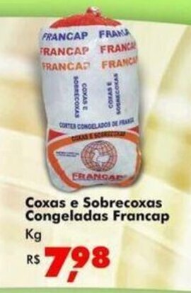 Big Box Coxas e Sobrecoxas Congeladas Francap 1kg oferta