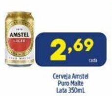 Arena Atacado Cerveja Amstel Puro Malte Lata 350ml oferta
