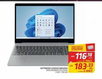 GBarbosa Notebook lenovo ideapad 82bu0006br celeron 4 gb / 128 gb oferta