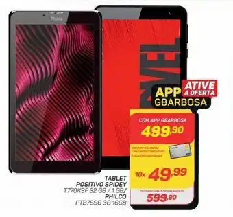 GBarbosa Tablet positivo spidey t770ksf 32 gb / 1 gb/ philco ptb7ssg 3g 16gb oferta