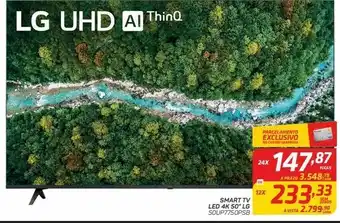 Smart tv led 4k 50” lg 50up7750psb