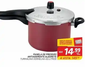 GBarbosa Panela de pressão antiaderente alegrete turmalina vermelha 4,5 litros oferta
