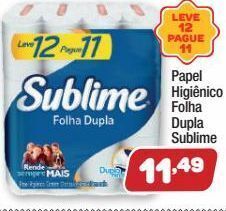 Papel higiênico folha dupla sublime