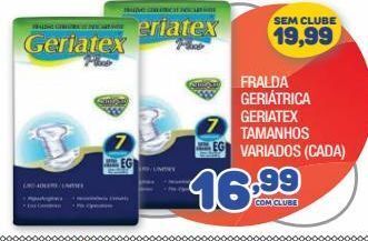 Costazul Supermercados Fralda geriátrica geriatex tamanhos variados oferta