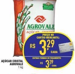 Mercantil Rodrigues Açúcar cristal agrovale 1 kg oferta