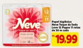 Papel Higienico Neve toque da seda Leve 12 Pague 11 rolos de 30m cada