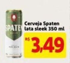 Extra Supermercado Cerveja Spaten lata Sleek 350ml oferta