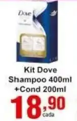 Rossi Supermercado Kit Dove Shampoo 400ml + Condicionador 200ml oferta