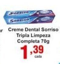 Rossi Supermercado Creme dental Sorriso Tripla Limpeza Completa 70g oferta