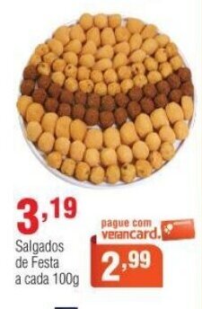 Veran Supermercados Salgados de Festa a cada 100g oferta