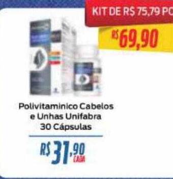 Polivitaminico Cabelos E Unhas Unifabra 30 Cápsulas