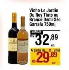 Max Atacadista Vinho Le Jardin Du Roy Tinto Ou Branco Demi Sec Garrafa oferta