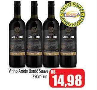 Proença Supermercados Vinho Arroio Bordô Suave oferta
