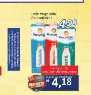 Supermercados Savegnago Leite Longa Vida Piracanjuba oferta