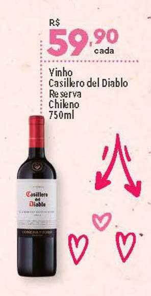 Supper Rissul Vinho Casillero Del Diablo Reserva Chileno oferta
