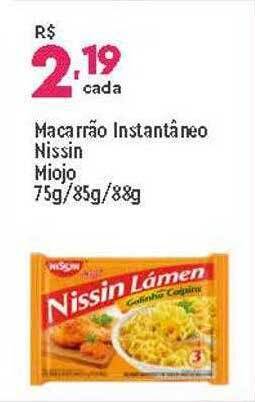 Supper Rissul Macarrão Instantâneo Nissin Miojo oferta