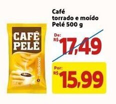 Mercado Extra Cafe torrado e moido Pele 500g oferta
