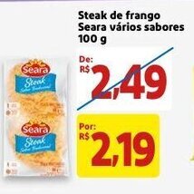Mercado Extra Steak de frango Seara varios sabores 100g oferta