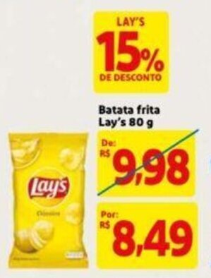 Extra Supermercado Batata frita Lay's 80g oferta
