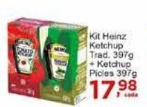 Rossi Supermercado Kit Heinz Ketchup Tradicional 397g + Ketchup Picles 397g oferta
