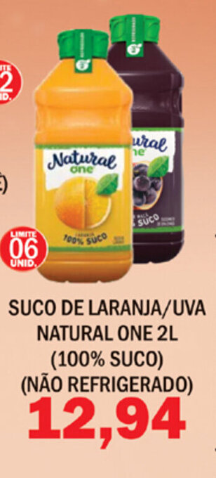 Suco de Laranja/ Uva Natural One 2L